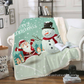 Christmas snowman pattern crystal plush blanket